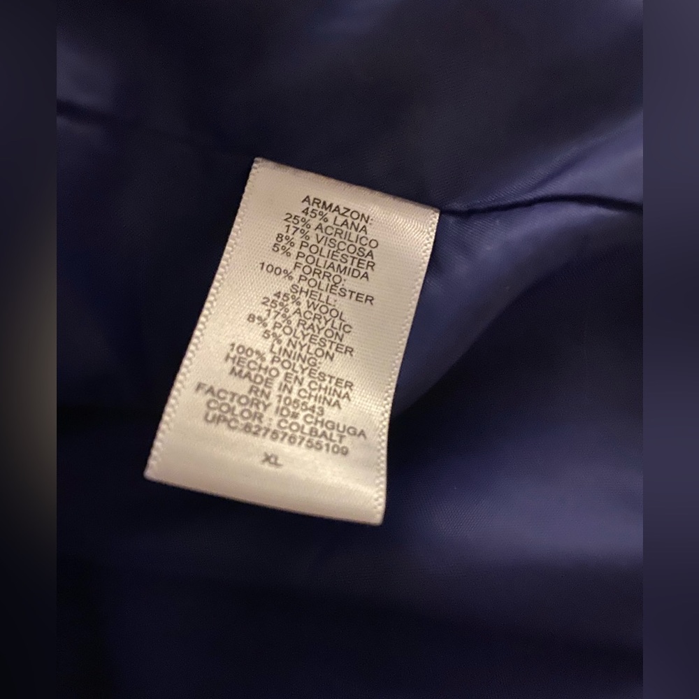 NARCISO RODRIGUEZ DESIGN NATION Women’s Cobalt Blue Wrap Wool Pea Coat - Picture 5 of 8